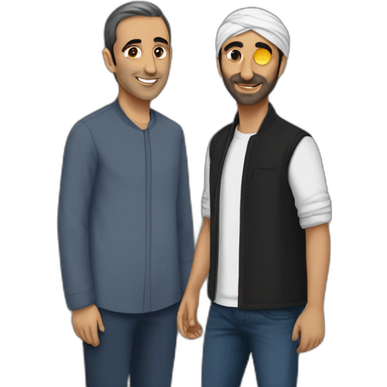 zemmour being gay with a muslim guy emoji