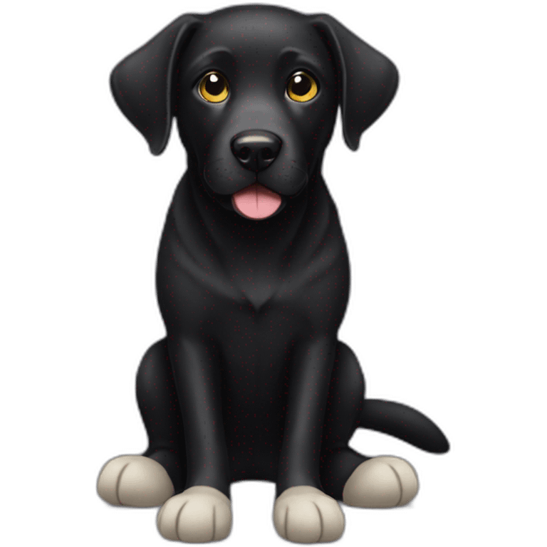 Black Lab wearing socks emoji