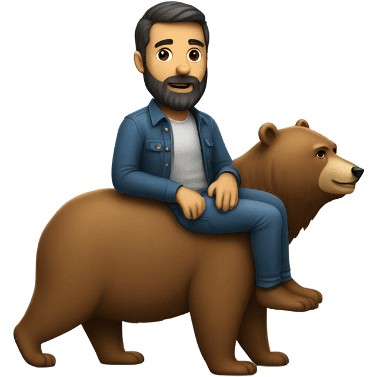 Man with beard riding a bear emoji