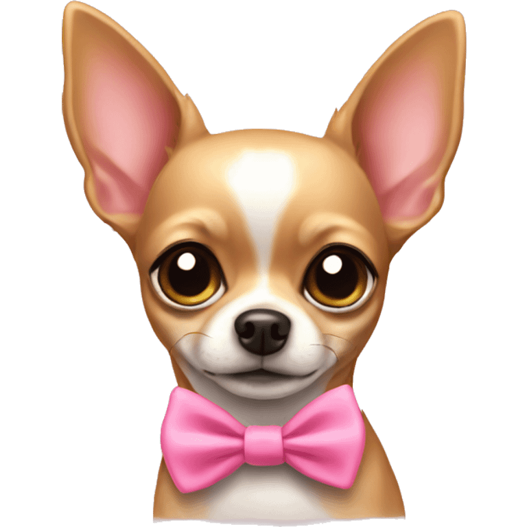 chihuahua with pink bow emoji