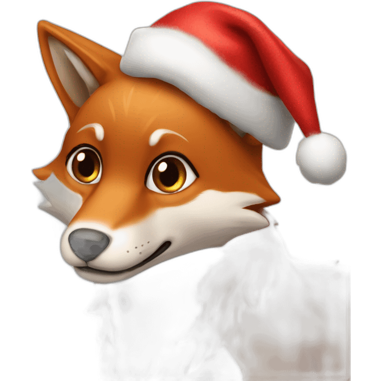 With foxy con un gorro de Navidad emoji