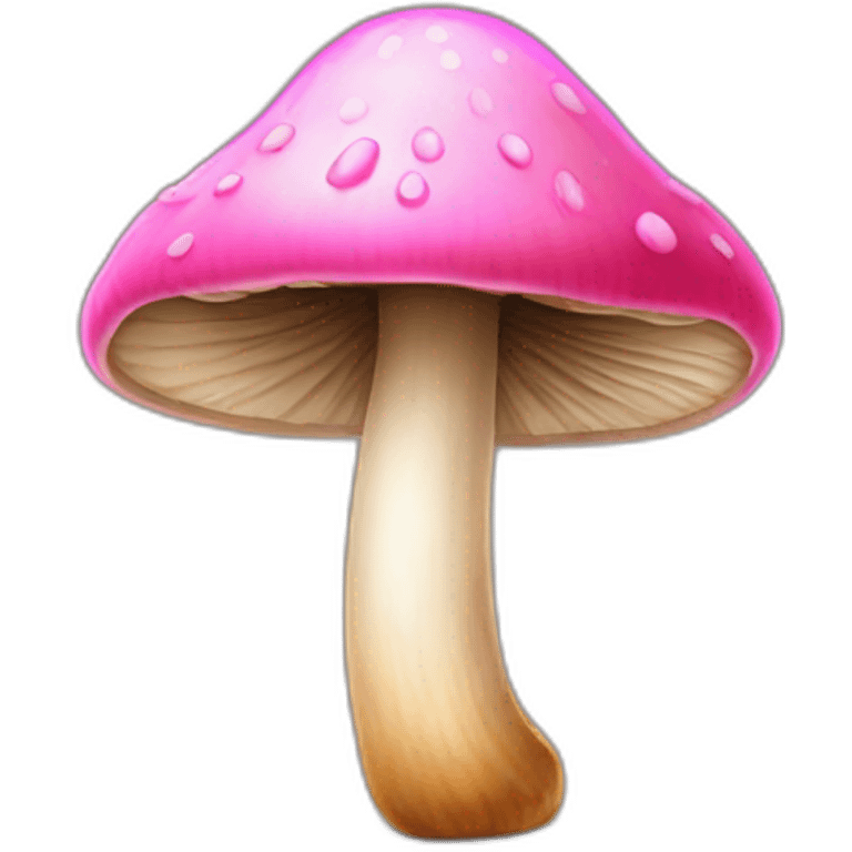 mushroom with pink cap and thick tan stalk emoji