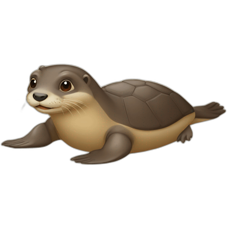 une loutre qui et sur une tortue emoji