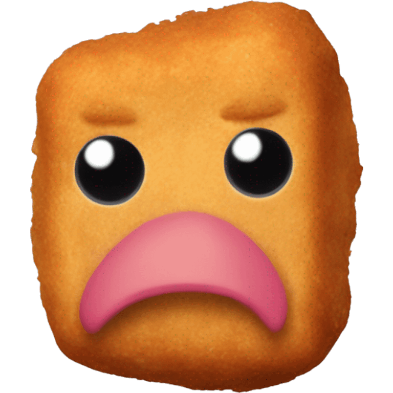 Chicken nugget with roblox man face emoji