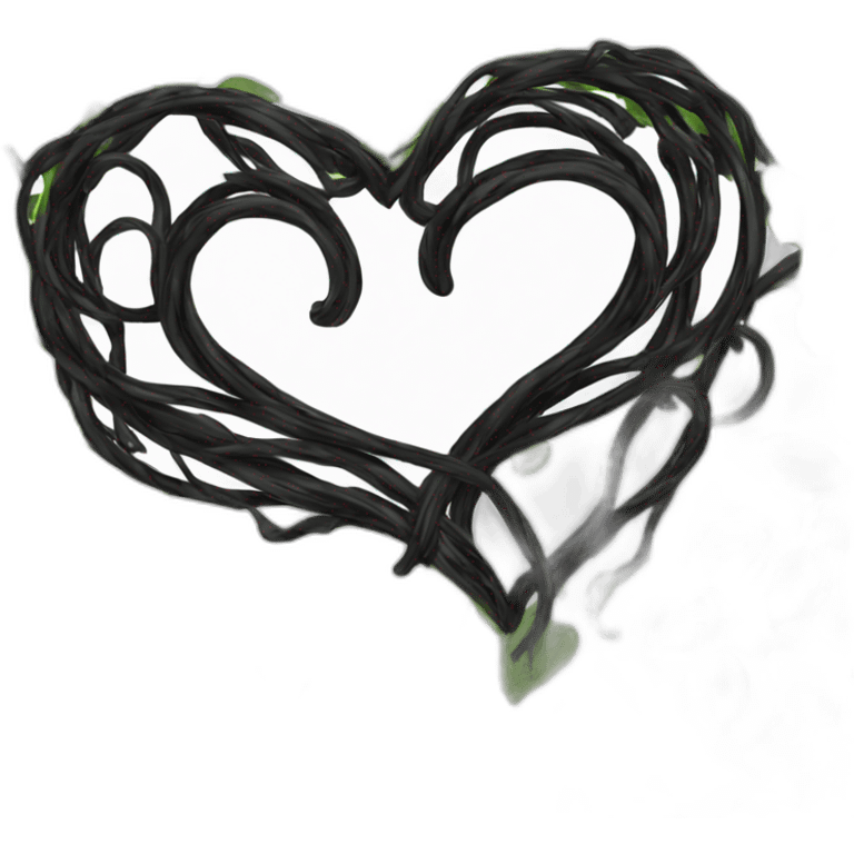 heart shaped black vine frame emoji