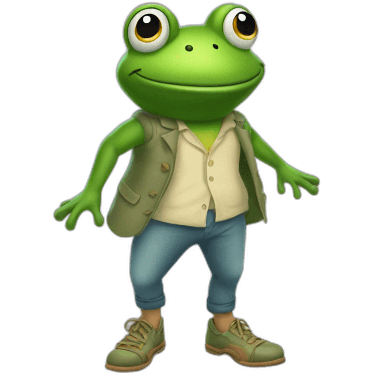 Froggy tales with the torso shoes on feet emoji