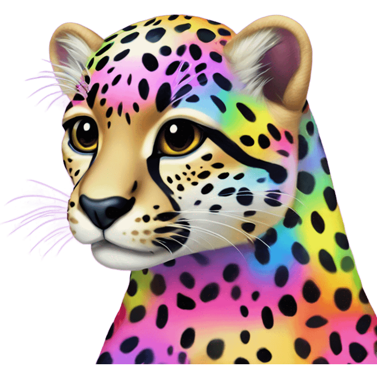 Lisa frank rainbow cheetah print emoji