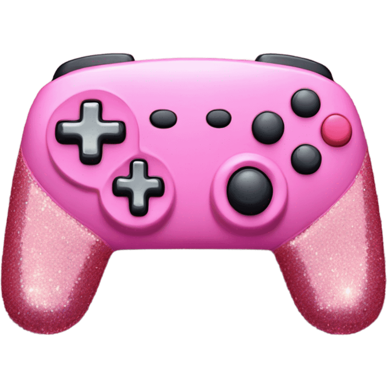 Pink realistic switch controller with glitter emoji