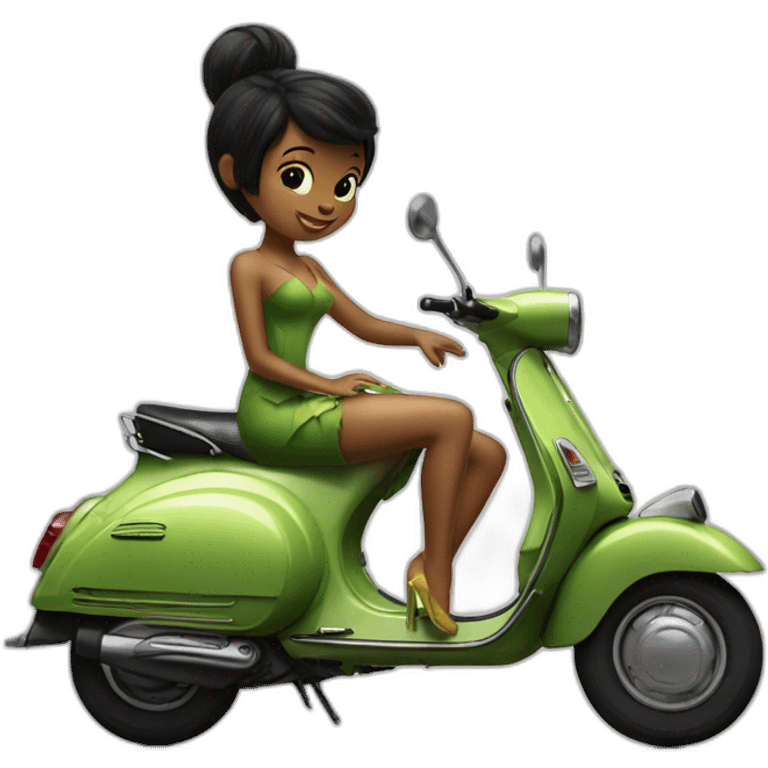 black vespa and tinkerbell emoji