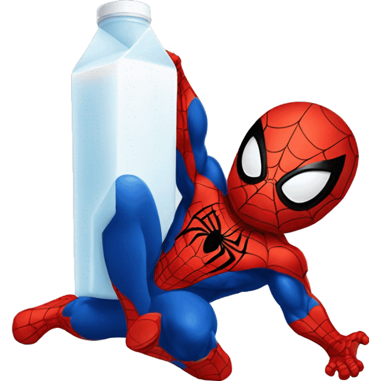 Spider-Man drinking milk emoji