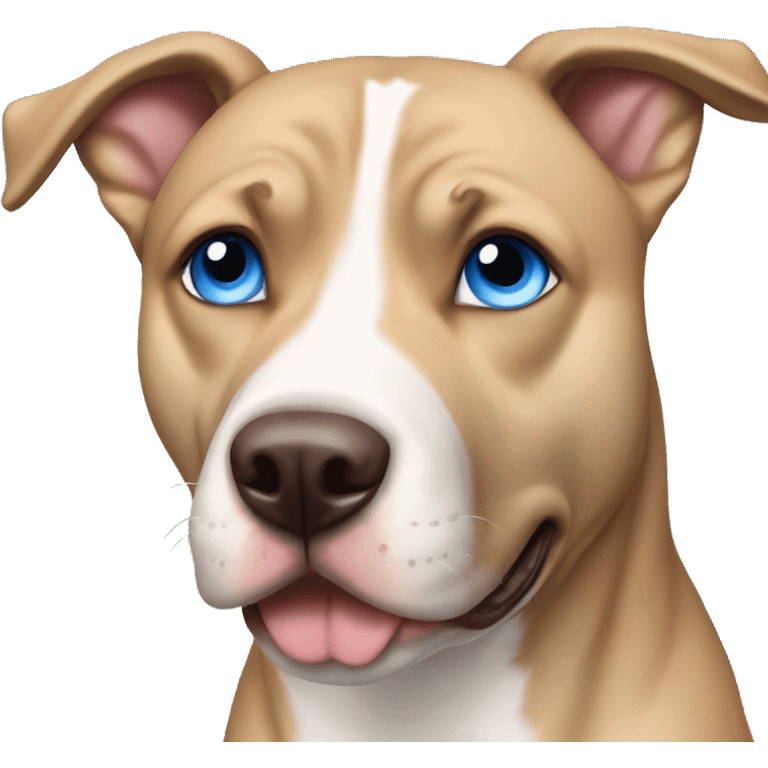 Blonde brown pitbull husky with blue eyes  emoji