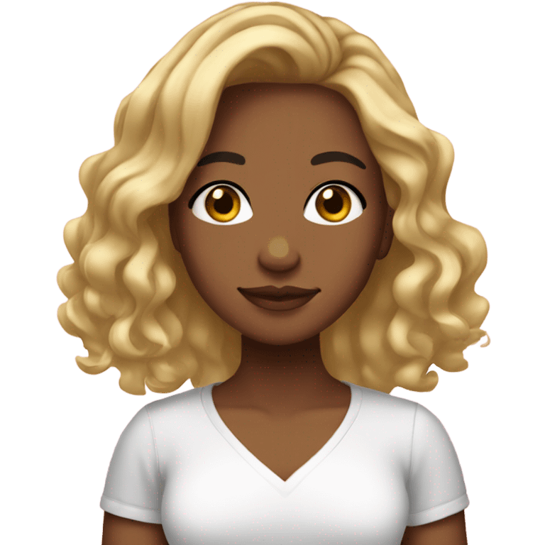 Pretty Brownskin girl with blonde hair emoji