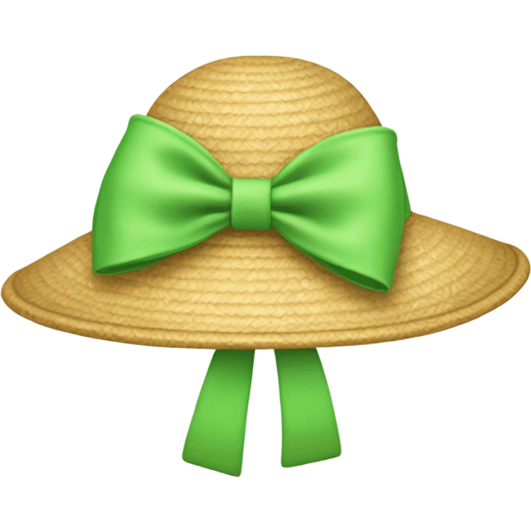 floppy sun hat with light green bow emoji