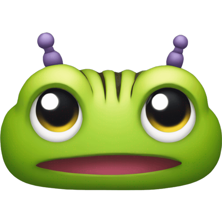 Caterpillar ios emoji with a ios crown emoji on his head emoji