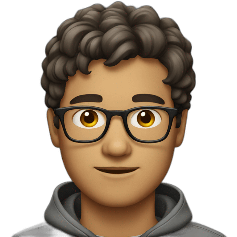 A young man Wearing glasses emoji