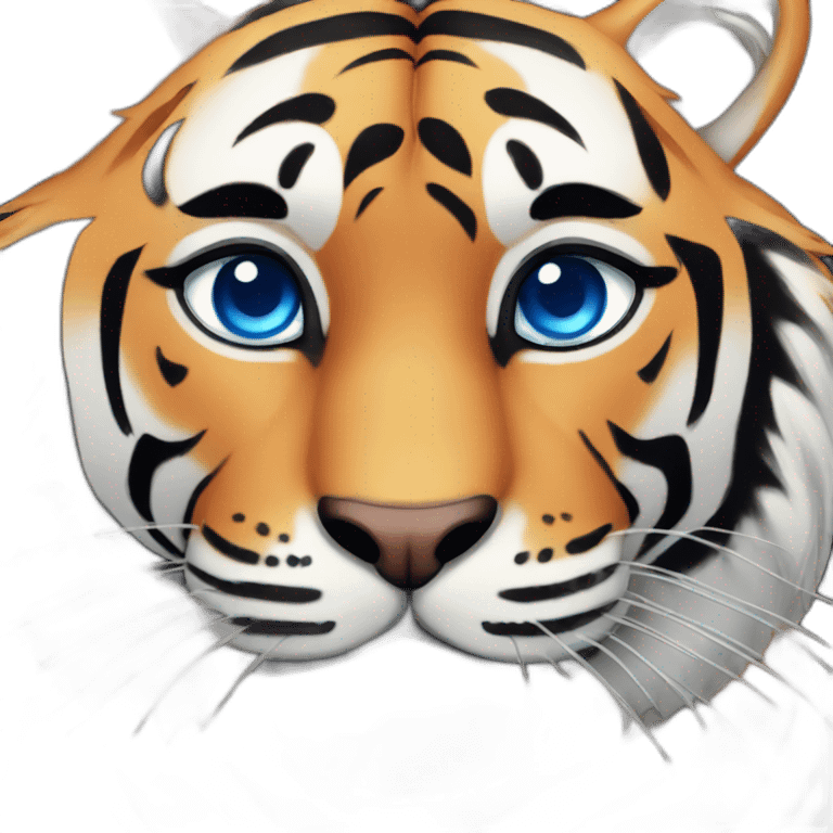 Tiger with blue eyes emoji