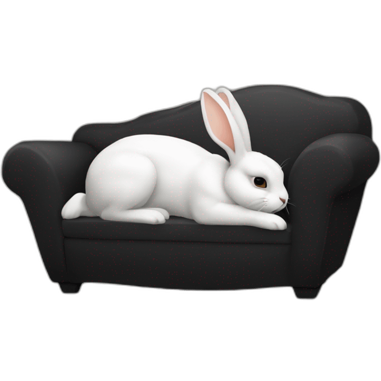 Lapin noir couché emoji