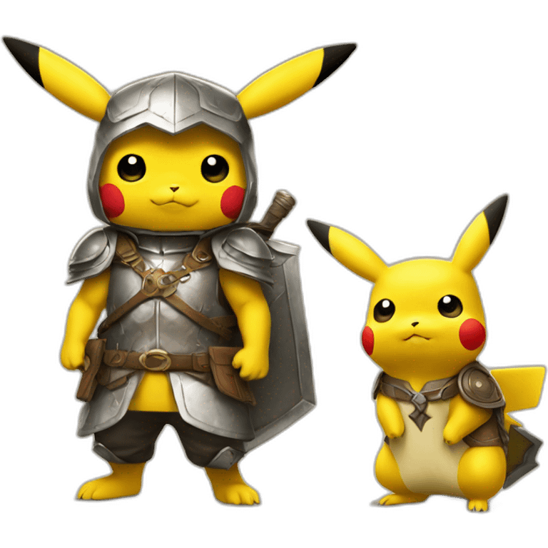 pikachu avec armur de chevalier des ténébre emoji