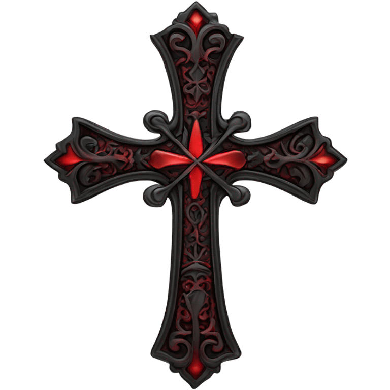 black red gothic cross emoji