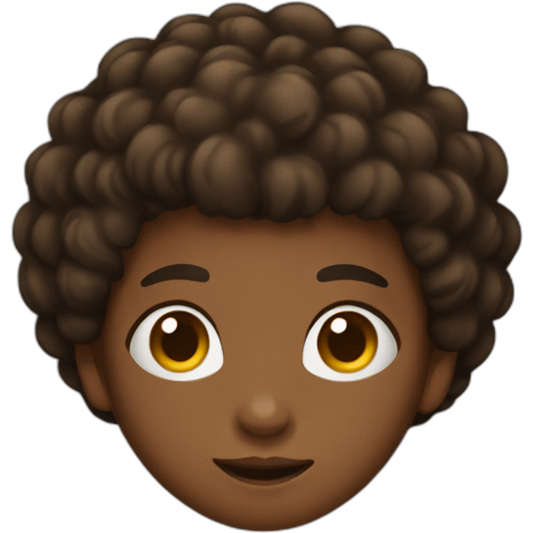 African Brown boy with a small afro emoji