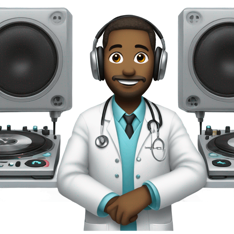 Doctor as a Dj emoji