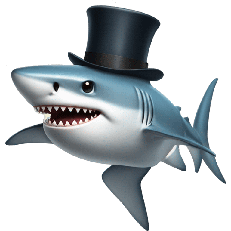 shark with tophat emoji