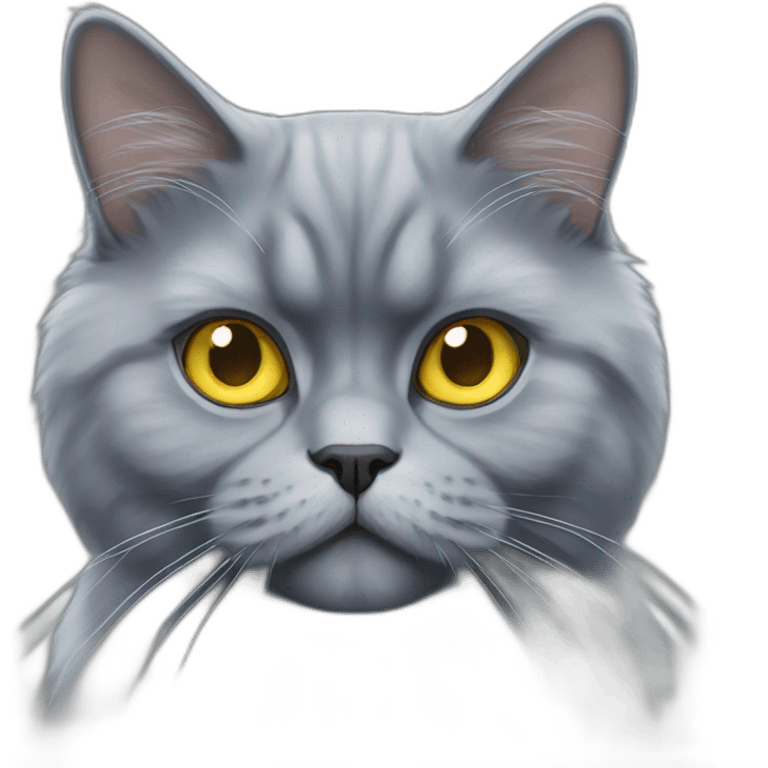 Blue grey Persian cat With yellow eyes emoji