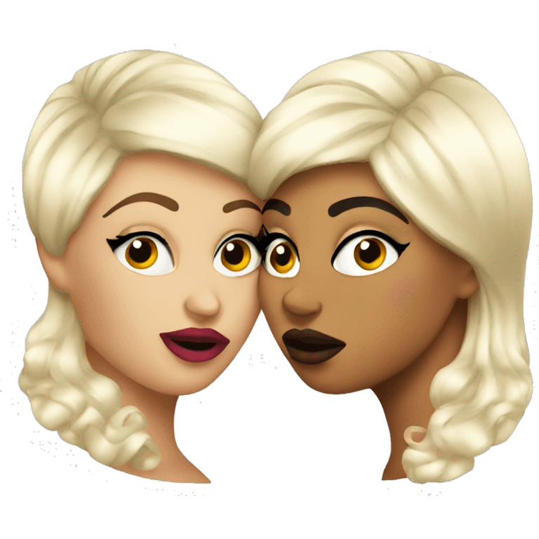 Two drag queens kissing each other  emoji