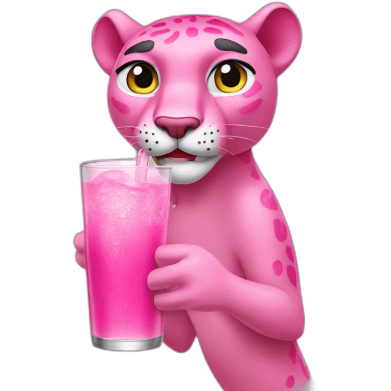 pink panther drinking emoji