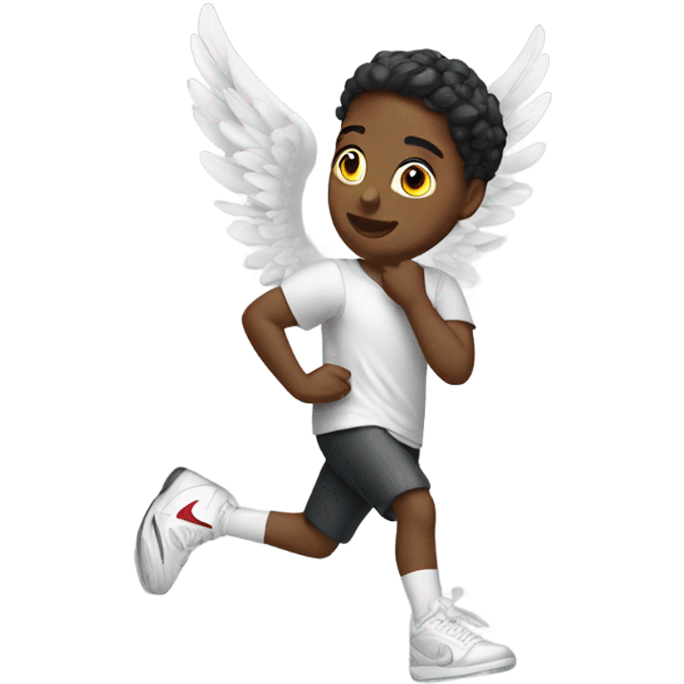 a angel wearing nike shoes and a nike tech emoji