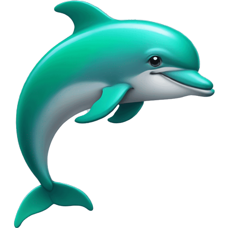 Dolphin with green curly hair emoji