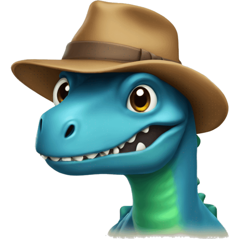 Dinosaur with hat emoji