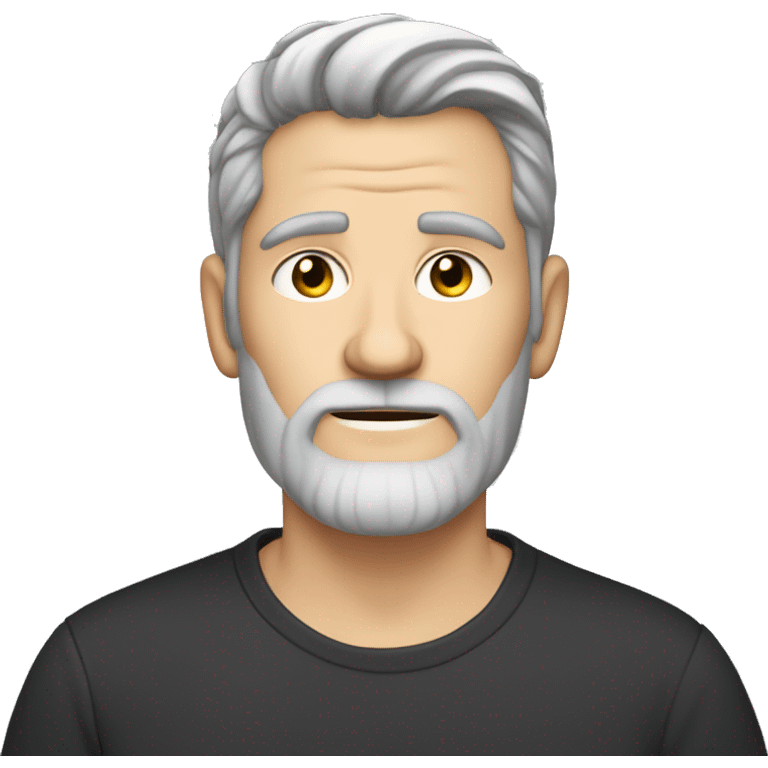 middle age white man, with dark grey hair, with a dark grey circle beard and a plain black tshirt emoji