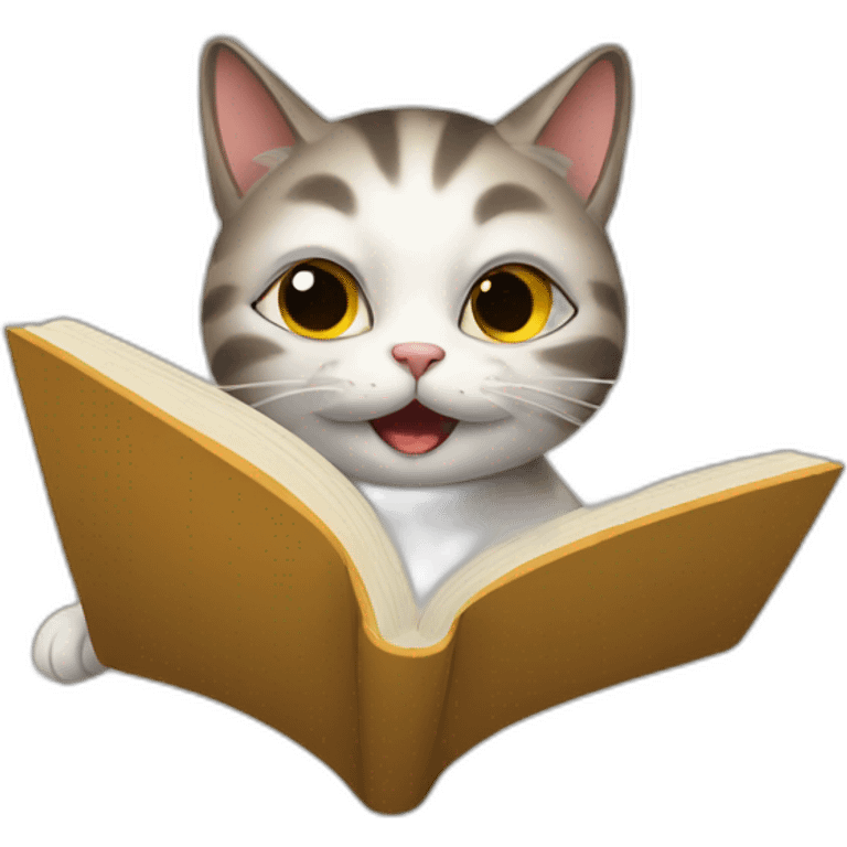 funny cat reading emoji