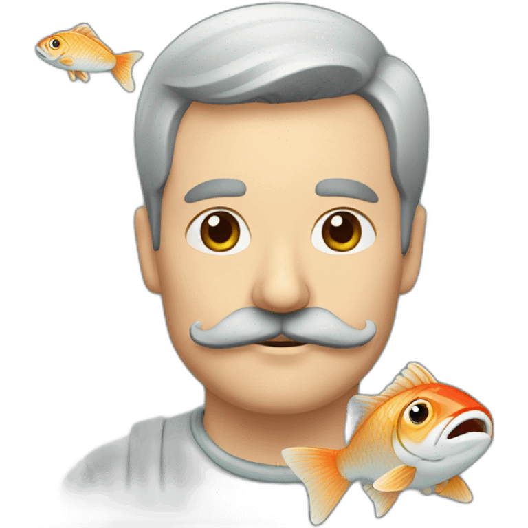 russian moustache husband with fish emoji