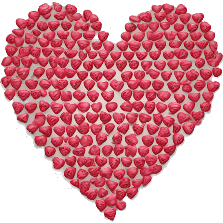 Heart made out of kisses emoji