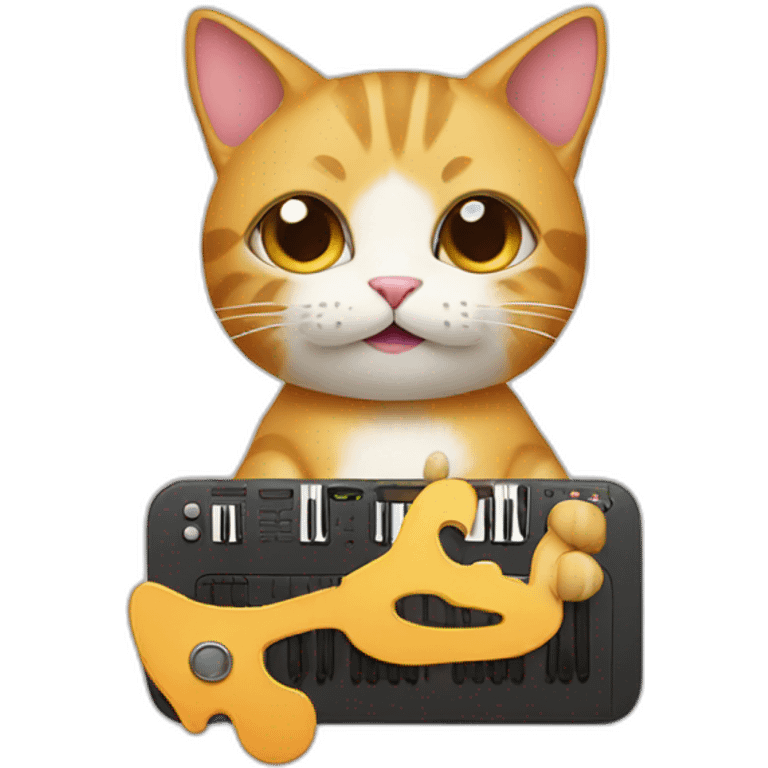 Cat holding a music app emoji