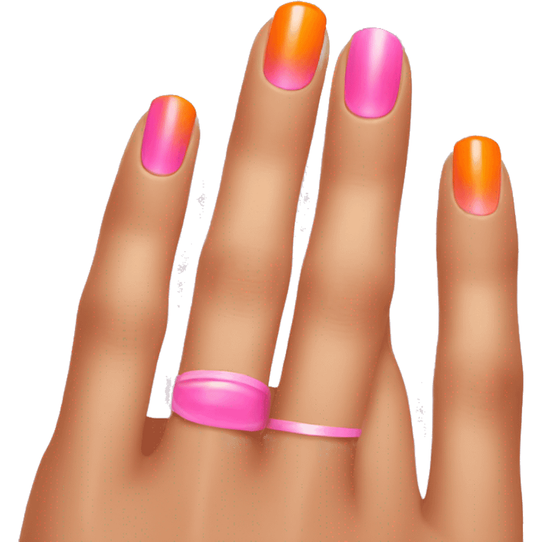 orange and pink manicure emoji