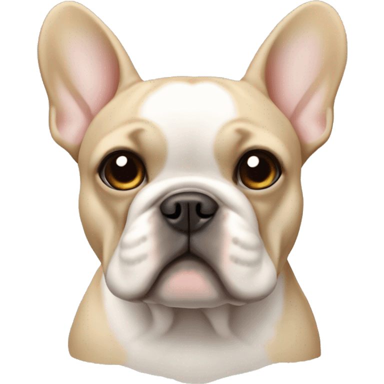 beige french bulldog with white center face  emoji