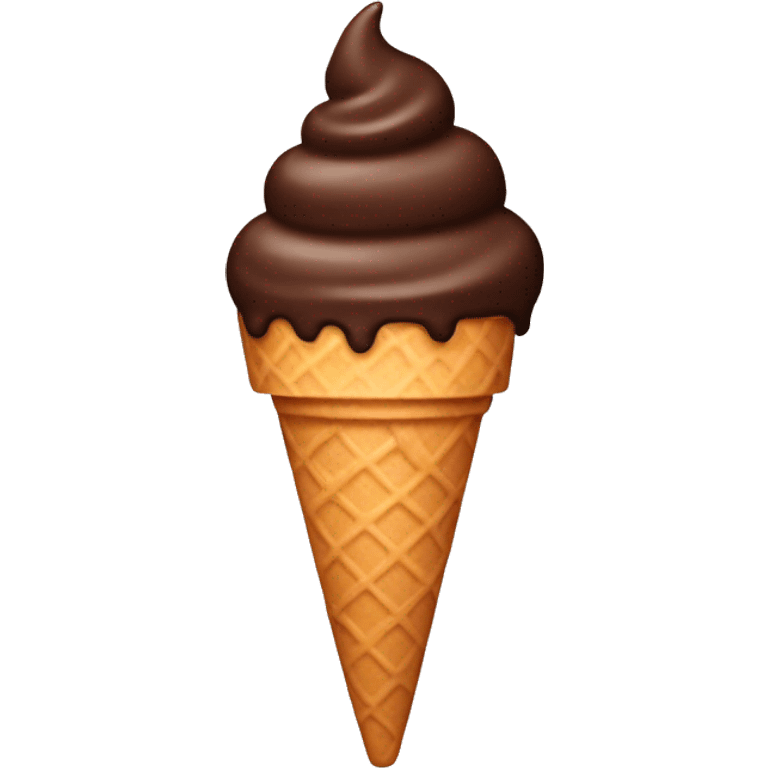 A chocolate ice cream cone emoji