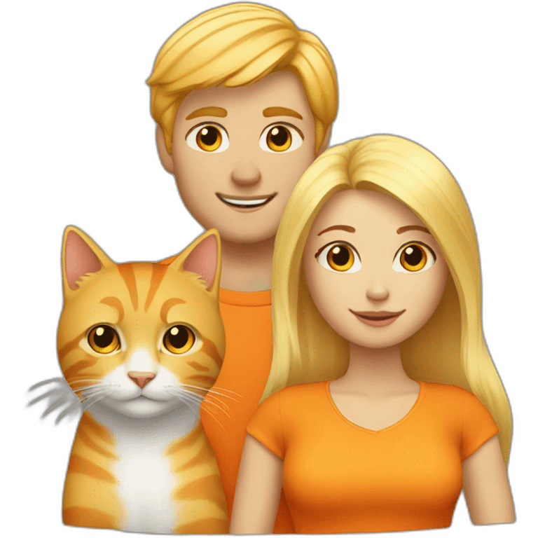 blond-hair-girl-and-blond-hair-man-and-orange-cat emoji