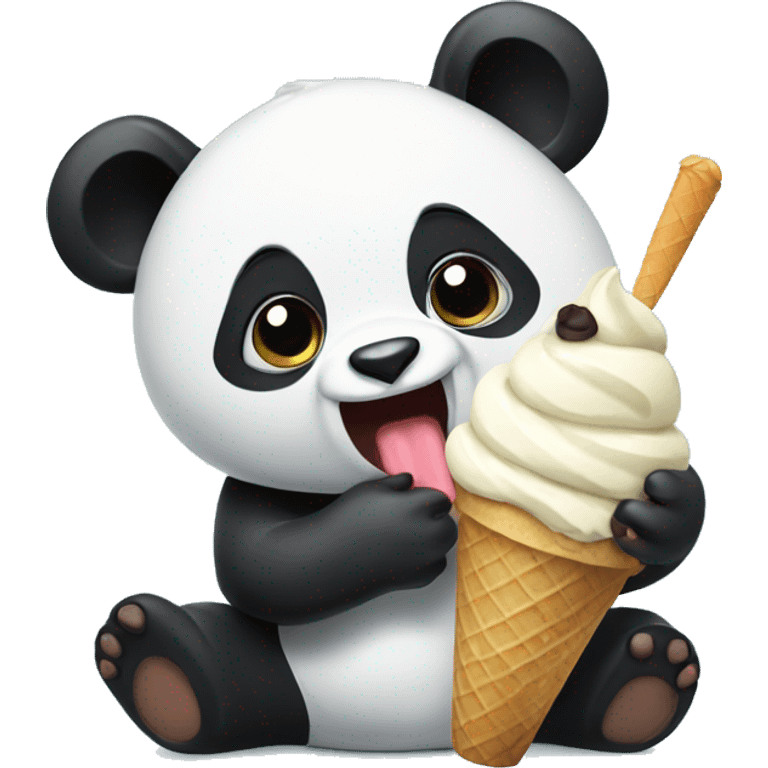 Panda eating ice cream emoji