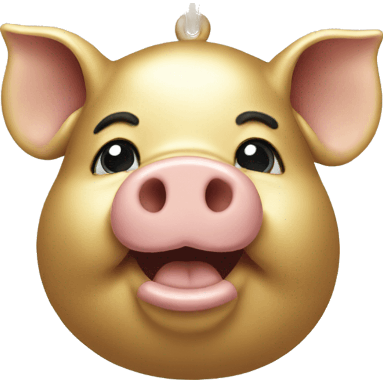 gold pig wearing gold chain emoji