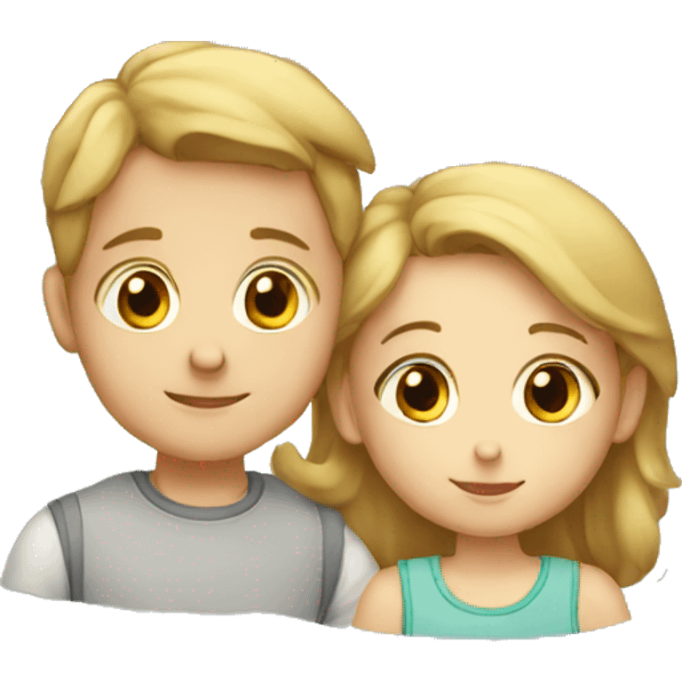 little boy with little girl emoji