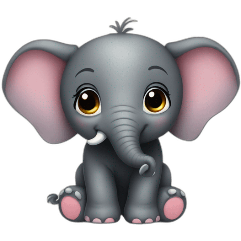 cute black baby elephant emoji