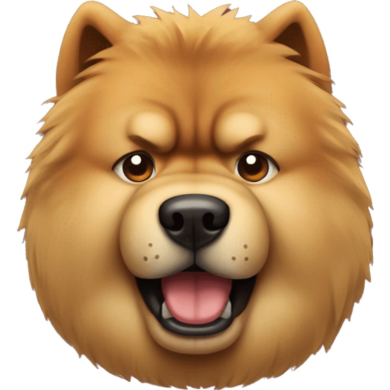 chow chow angry with exclamation marks and red cheeks emoji