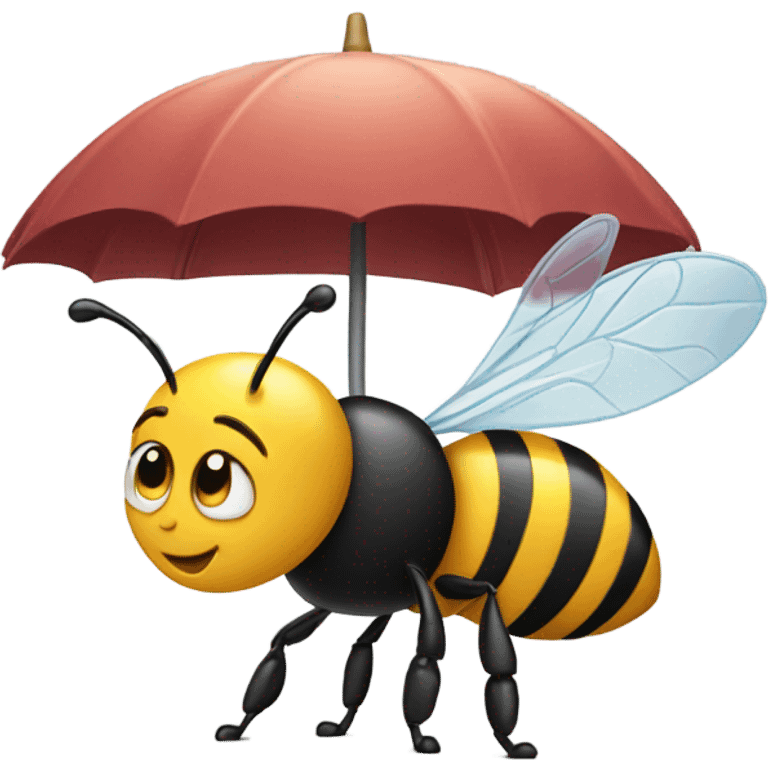 Bee with an umbrella emoji