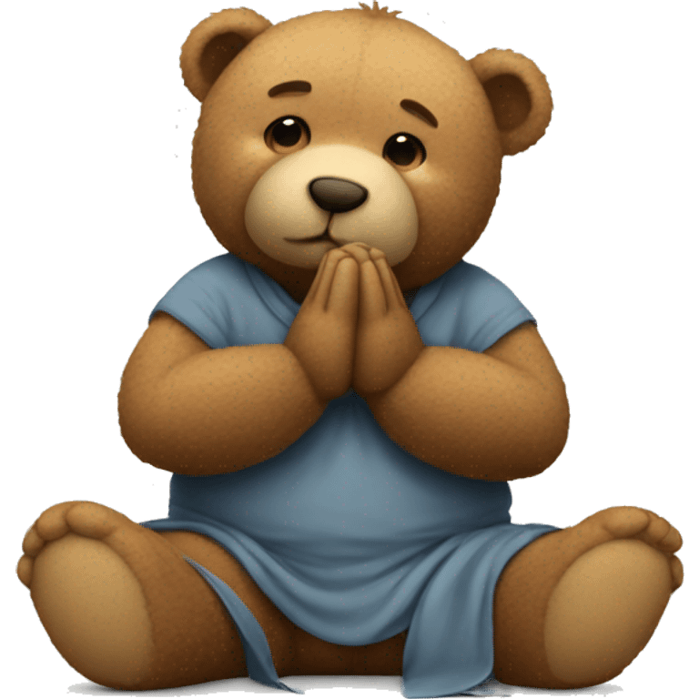 Teddy bear praying emoji