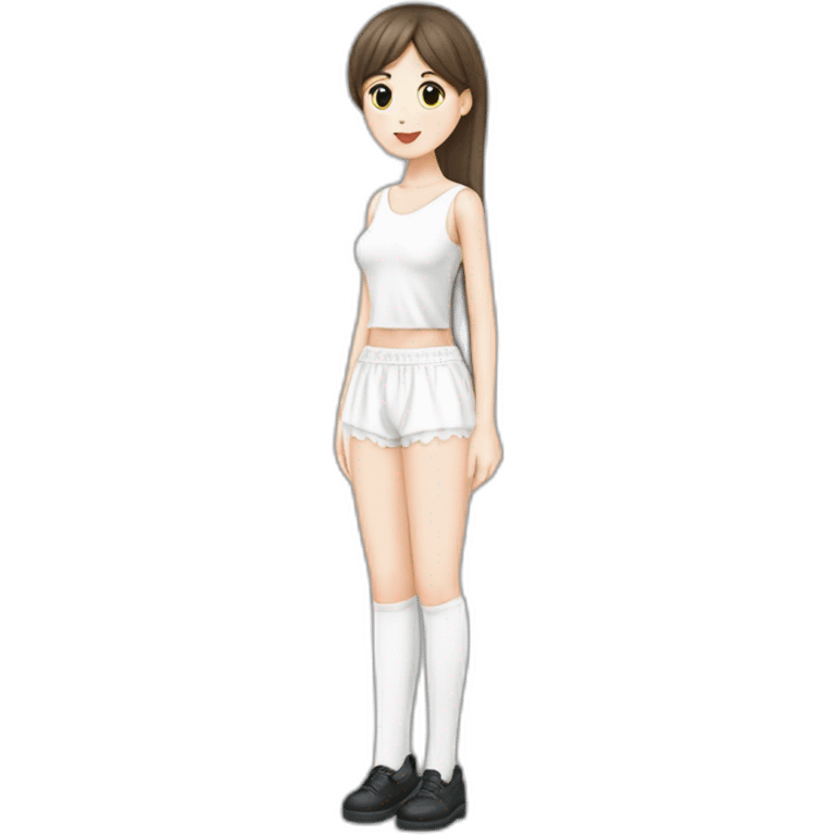 white-knickers-long-white-socks-black-skirt вид снизу emoji