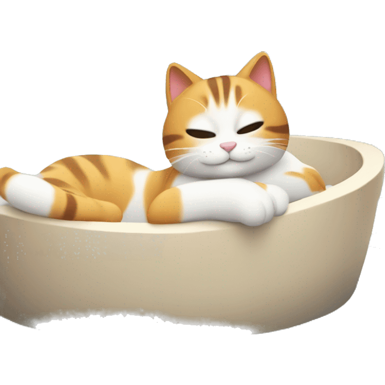 a cat relaxing at the spa emoji